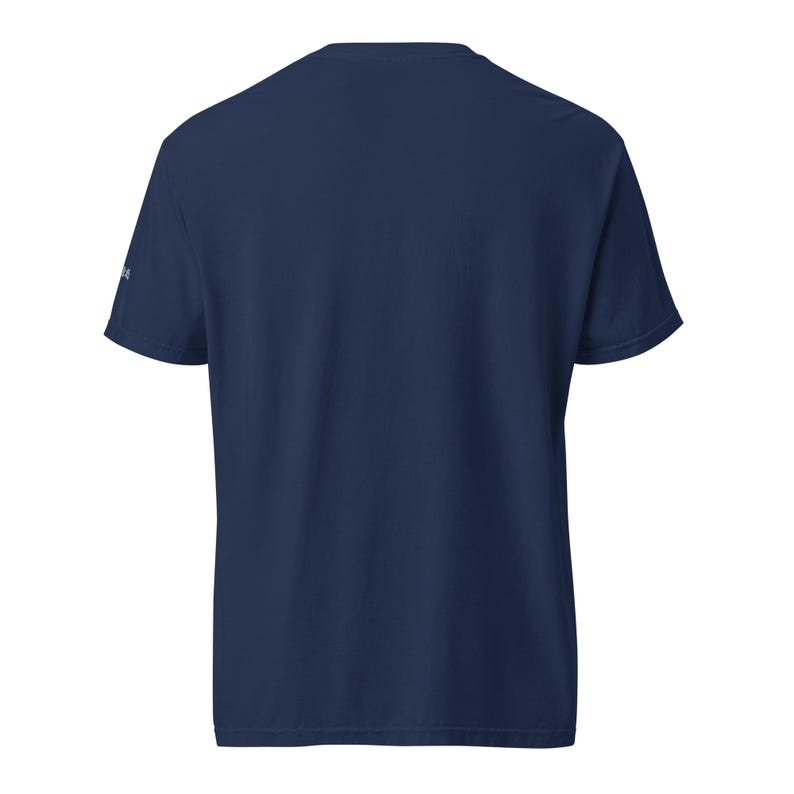 But To Serve Embroidered Tee, Mark 10:45 Faith Shirt, Christian Servant Leadership Gift, Black & Navy Comfort Colors T-Shirt