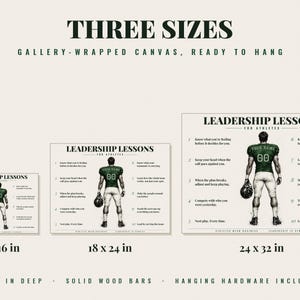 Personalized Football Canvas for Boys and Men, Leadership Lessons for Athletes, Custom Name and Number Wall Art, Football Gift image 4