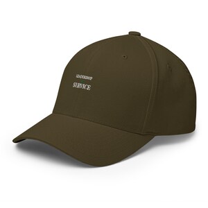Leadership Is Service Embroidered Cap, Structured Olive Dad Hat, Servant Leadership Gift for Leaders and Coaches, Faith and Team