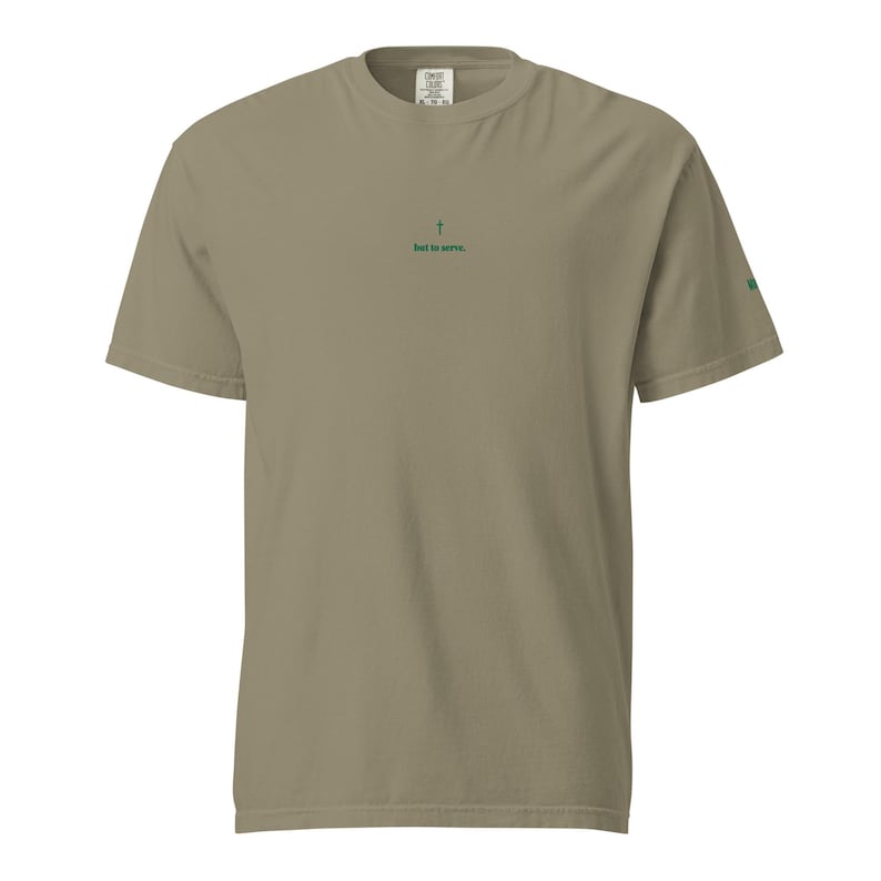 But to Serve Embroidered Tee (Sandstone)