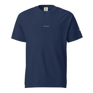 But To Serve Embroidered Tee, Mark 10:45 Faith Shirt, Christian Servant Leadership Gift, Black & Navy Comfort Colors T-Shirt