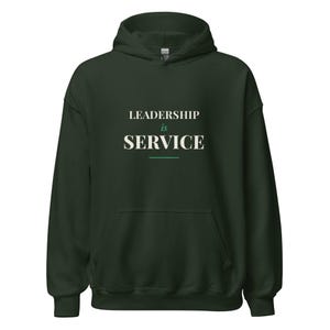 Leadership Is Service Hoodie, Premium Heavyweight Pullover, Servant Leadership Gift, 100% of Profit Donated