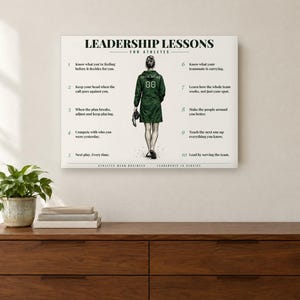 Personalized Swimming Canvas for Girls and Women, Leadership Lessons for Athletes, Custom Name and Number Wall Art, Swimming Gift