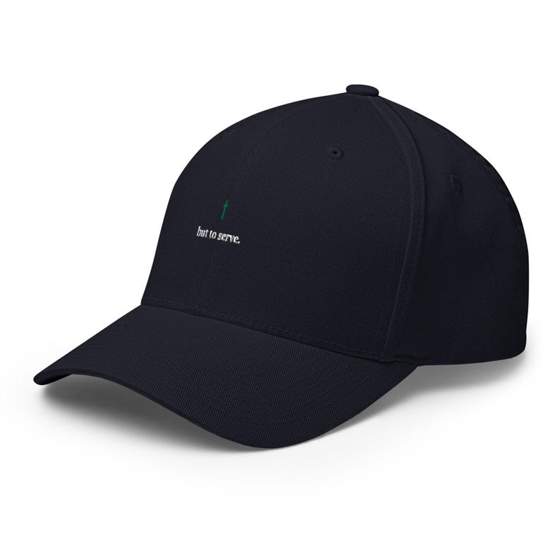But To Serve Embroidered Cap, Mark 10:45 Faith Dad Hat, Navy Christian Cap, Servant Leadership Gift for Men and Coaches