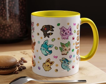 Chibi Eeveelutions Pattern Mug Accent Coffee Mug | 11oz 15oz