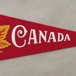 Vintage 'Canada' Maple Leaf Mini Souvenir Travel Pennant - 2 Versions