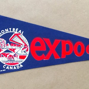 Vintage &#39;Montreal, Canada Expo 67, Made In USA&#39; Souvenir Mini Travel Pennant