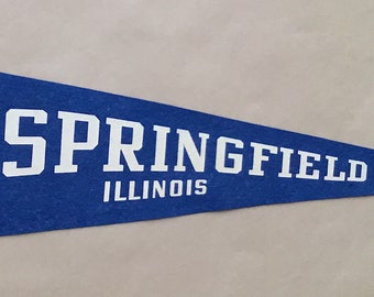 Vintage 'Springfield Illinois State Capitol' ILL USA Souvenir Travel Pennant