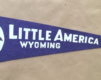 Vintage 'Little America, Wyoming' USA Travel Pennant