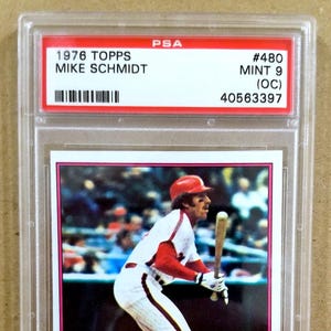 Vintage 1976 Topps Baseball Mike Schmidt PSA MINT 9 OC