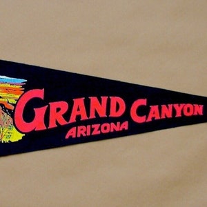 Vintage 'Grand Canyon, Arizona' USA Souvenir Collectible Travel Pennant with Original Price Tag image 1