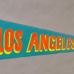Vintage &#39;Los Angeles, Calif. City Hall&#39; California Art Deco USA Souvenir Travel Pennant