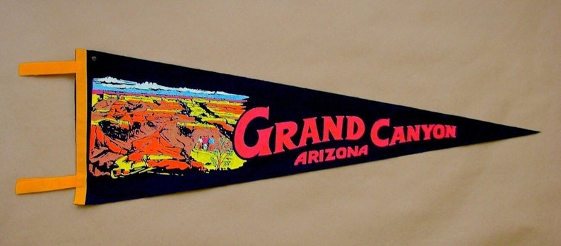 Vintage 'Grand Canyon, Arizona' USA Souvenir Collectible Travel Pennant with Original Price Tag image 1