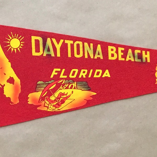 Vintage 'Daytona Beach Florida, Band Shell' (3 Versions- See Pics) USA Travel Pennant