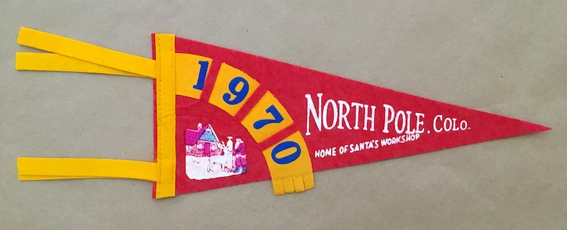 Home of Santa/'s Workshop/' Cascade Colorado USA Mini Travel Pennant Vintage /'1970 North Pole Colo