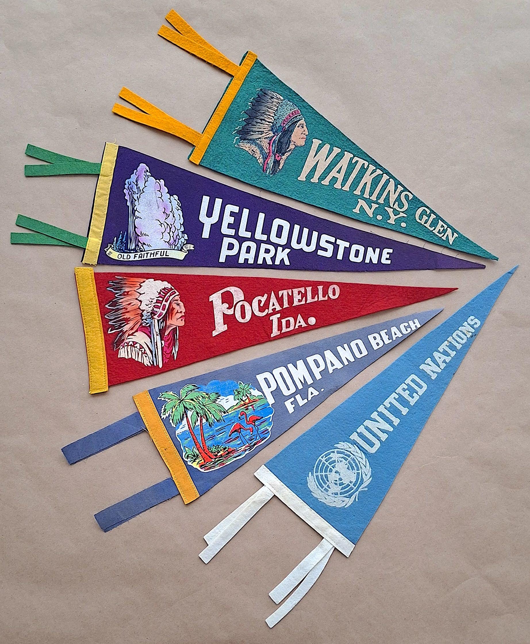 Vintage Usa Souvenir Pennants - Etsy