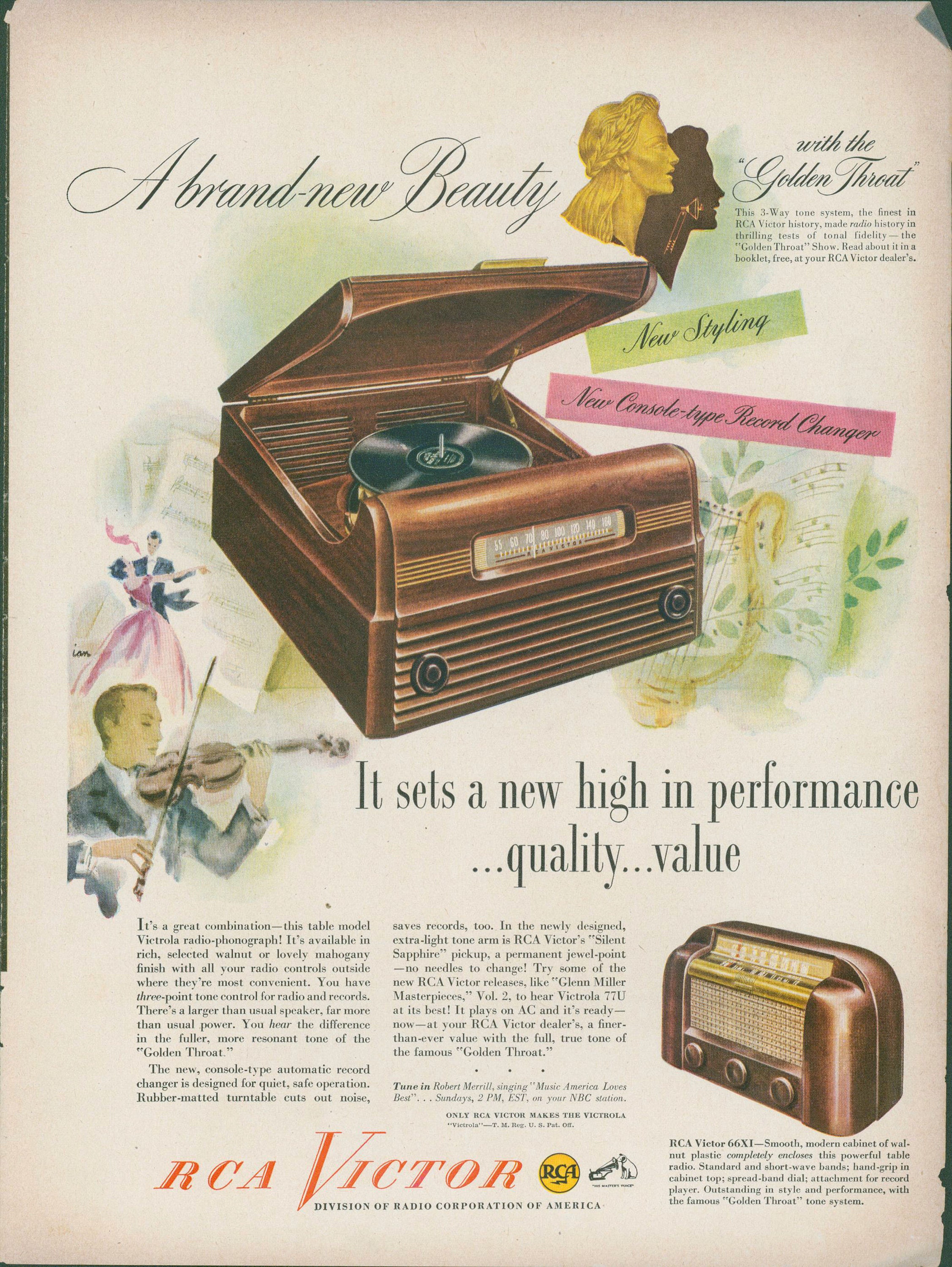 1948 RCA Victor Ad - Radio-phonograph, Table-top Model