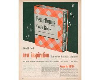 1955 Cookbook Ad from Better Homes and Gardens - Vintage Magazine Ad Collectible or Kitchen Art - 1950s Unframed