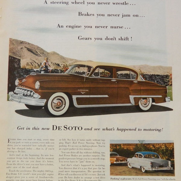 1953 De Soto Car Ad - Vintage Car Collectible - Unframed Wall Art