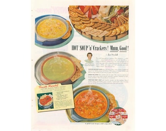 1953 Campbell's Soup Ad with Tomato Rarebit Recipe