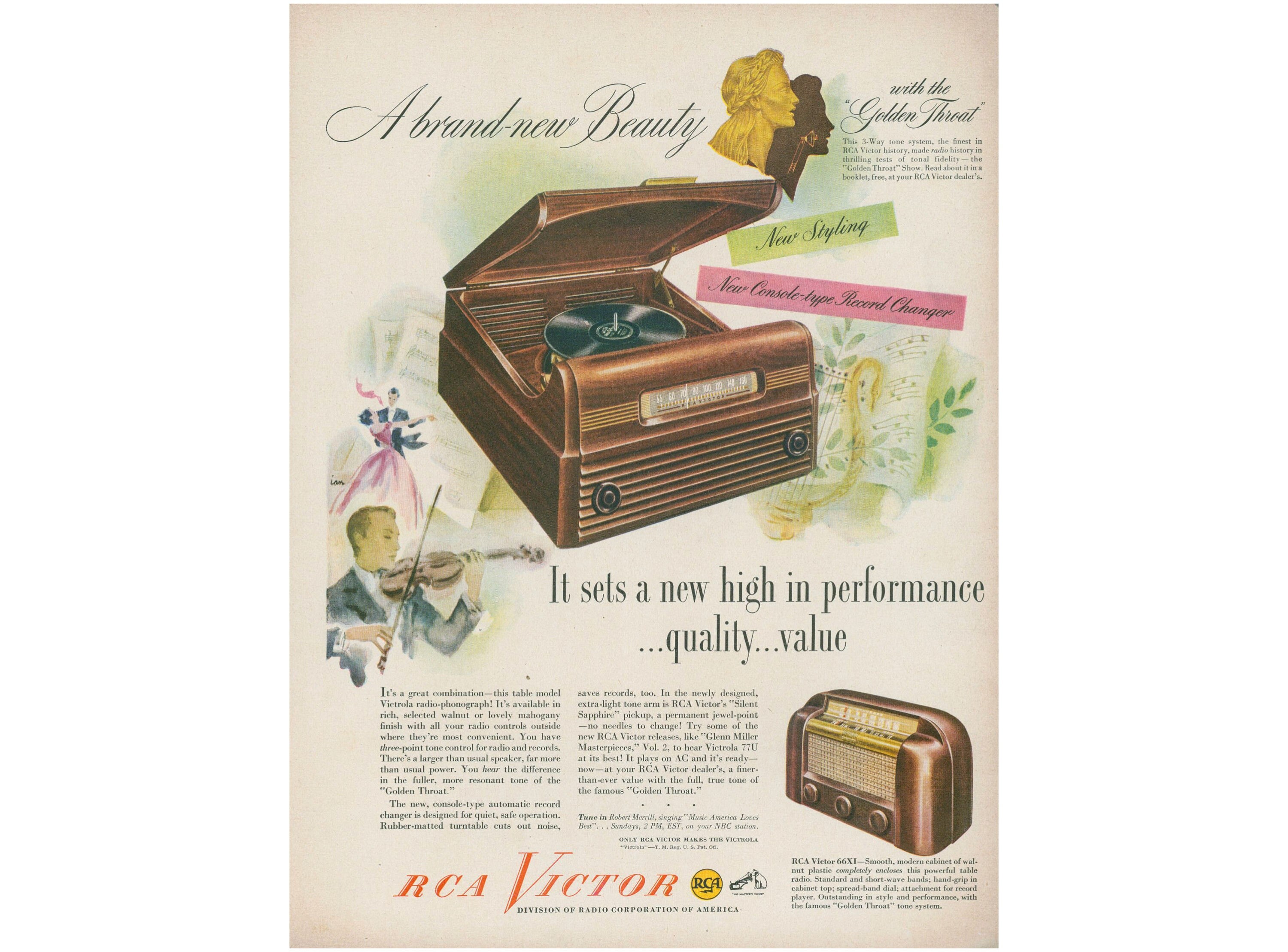 1948 RCA Victor Ad - Radio-phonograph, Table-top Model