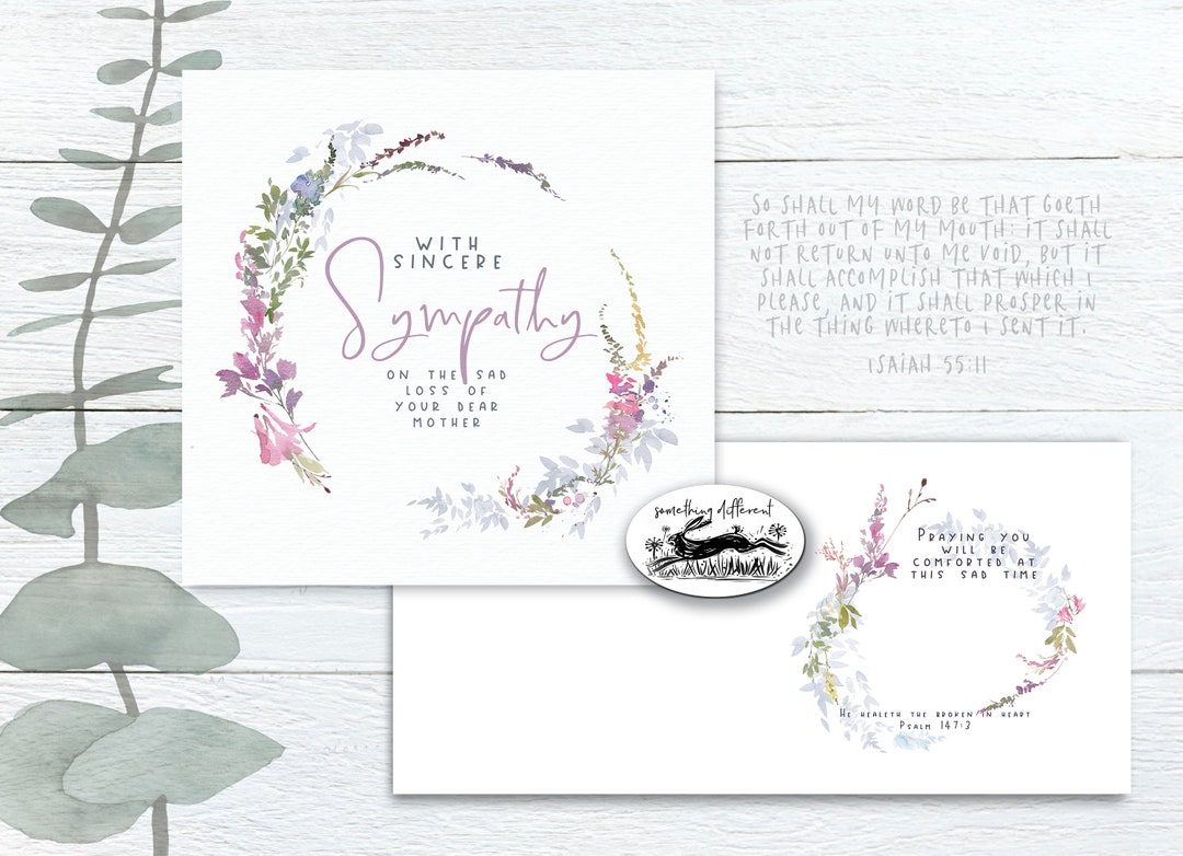 Christian Bible Verse SYMPATHY Card Loss of Your MOTHER Religious Kjv