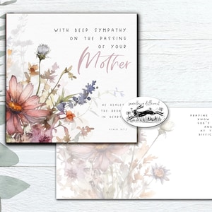 Verset de la bible chrétienne SYMPATHIE perte de votre MÈRE - religieux lkjv aquarelle fleur peinture verset biblique confort lks