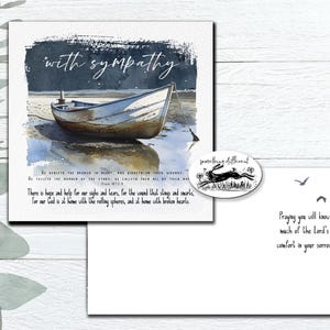 Verset chrétien de la bible SYMPATHIE - religieux lkjv aquarelle bateau aquarelle verset biblique réconfort deuil