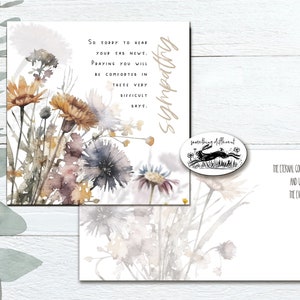 Verset de la bible chrétienne SYMPATHIE - religieux kjv vintage fleur aquarelle verset des écritures réconfort deuil