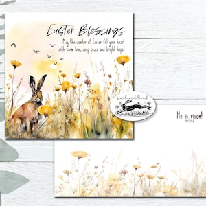 Paquete de 6 tarjetas de felicitación cristianas de Pascua de alta calidad, de gran grosor, de 350 g/m², con versículos bíblicos KJV