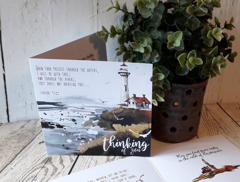 4 christian bible verse thinking of you cards for illness  Etsy