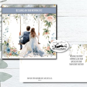 Paquete de 10 tarjetas de boda con versículo bíblico: tarjeta de felicitación religiosa KJV con arte de pintura de acuarela