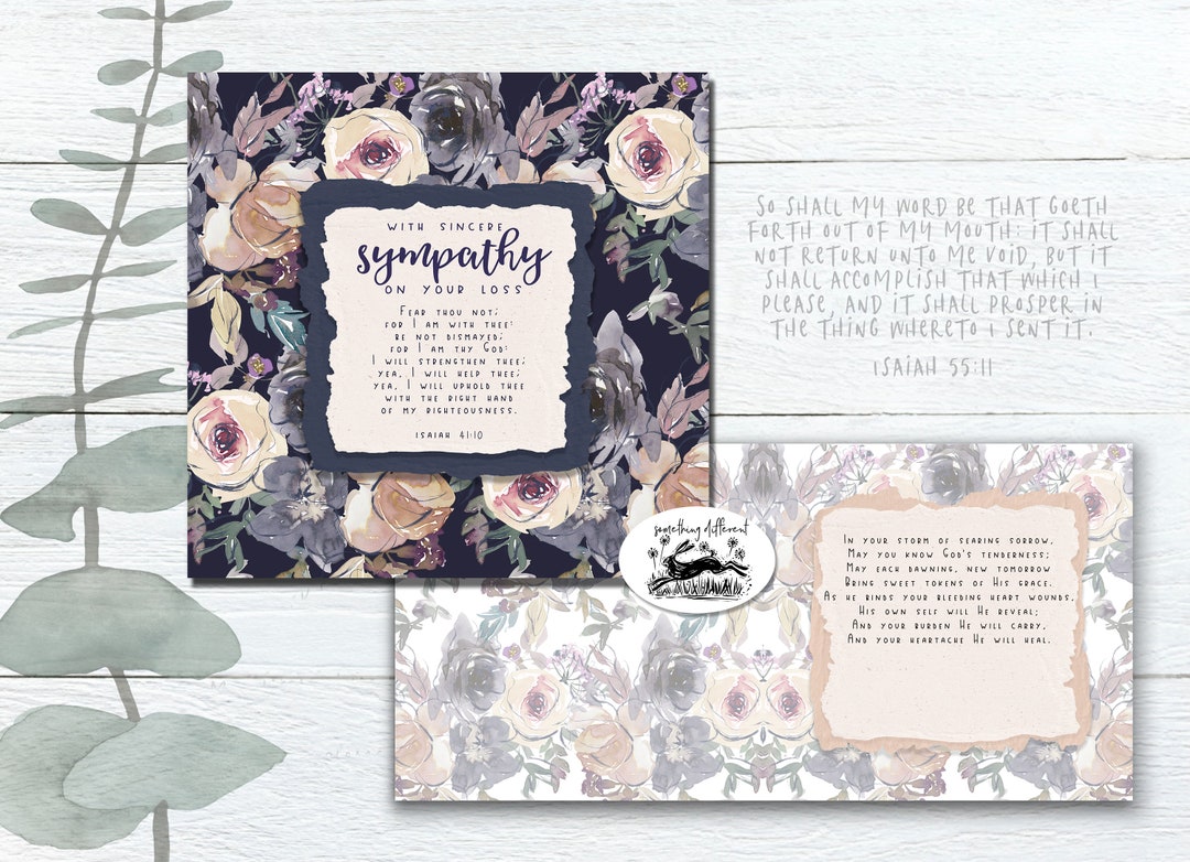 Christian Bible Verse SYMPATHY Card Religious Kjv Vintage Etsy