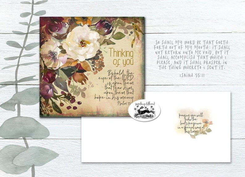 Christian bible verse thinking of you cards get well sympathy  Etsy