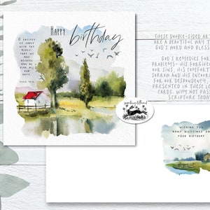 10er Pack christliche Geburtstagskarten Landgemälde - Kunst Bibel Schrift Vers - kjv religiöse Karte für Mann Frau AV