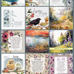 Offerta speciale! vendita per confezione da 12 carte artistiche con versetti della Bibbia - confezione multipla di inni cristiani e versione di King James