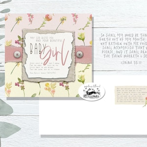 Lot de 4 versets de la bible carte d'anniversaire fille nouveau bébé kjv peinture aquarelle bible chrétienne carte de voeux avec écriture sainte - av religieux