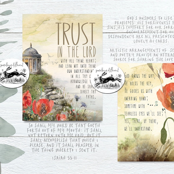 Mussenden Temple Watercolour Blessing Cards - Proverbs 3:5-6, Pack of 20