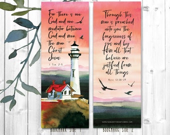 10 Christian bookmarks kjv - bible gospel verse - adult or children - Sunday School prizes