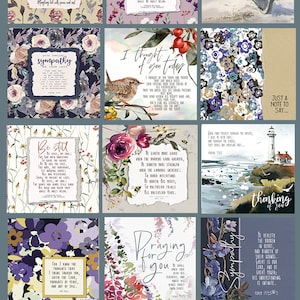 Pack de 12 cartes de voeux chrétiennes de sympathie et de réconfort - Something Different Bible cards écriture religieuse av kjv