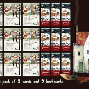 OFFERTA SPECIALE! Confezione da 18 pezzi, 9 biglietti di auguri natalizi fronte-retro e 9 segnalibri natalizi, regalo di Natale per riempire la calza della Befana, versetto della Bibbia cristiana