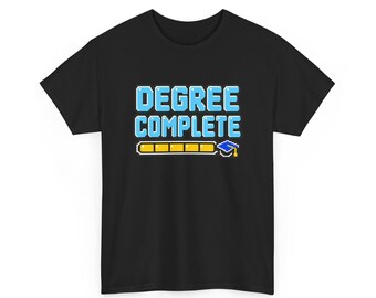 Degree Complete Graduation Shirt, Gamer Graduate T-Shirt, Retro Progress Bar University Gift