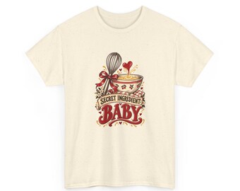 Secret Ingredient Baby Pregnancy Announcement Shirt, Baking Mum to Be T-Shirt, Baby Reveal Gift