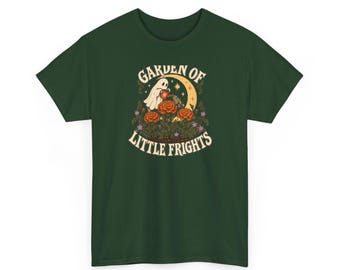 Halloween Garden Shirt, Garden of Little Frights Ghost T-Shirt, Gardening Gift, Botanical Cottagecore Halloween Tee