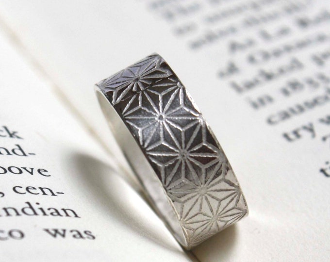 Asanoha Ring - Japanese Silver Ring - Japanese Star Ring - 8mm ...