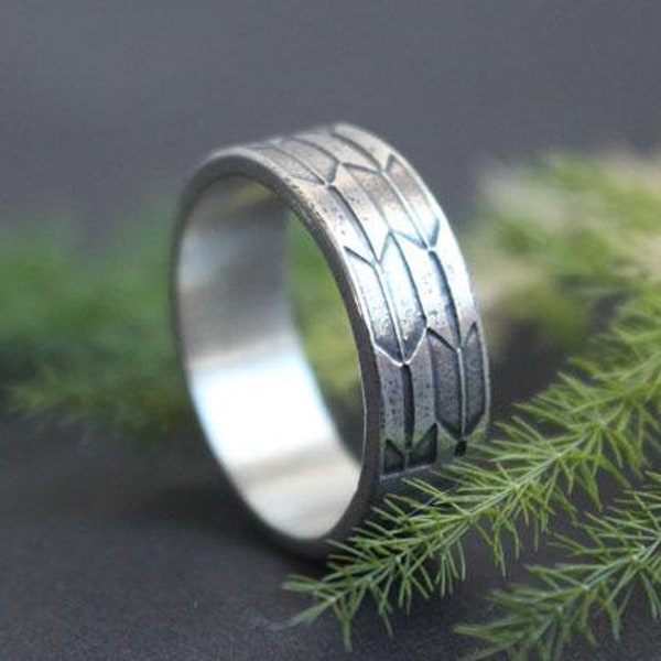 yabane ring- YAGASURI- japanese geometric pattern silver ring- japanese kimono traditional pattern-