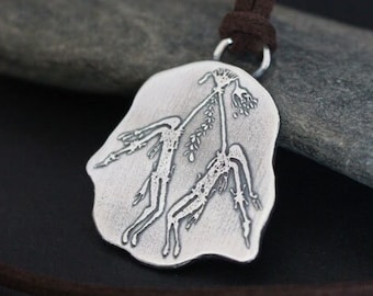 aboriginal necklace - rock art - australian - petroglyph - shaman - shamanic pendant - ritual - dance - initiation gift - tribal -KIRO KIRO