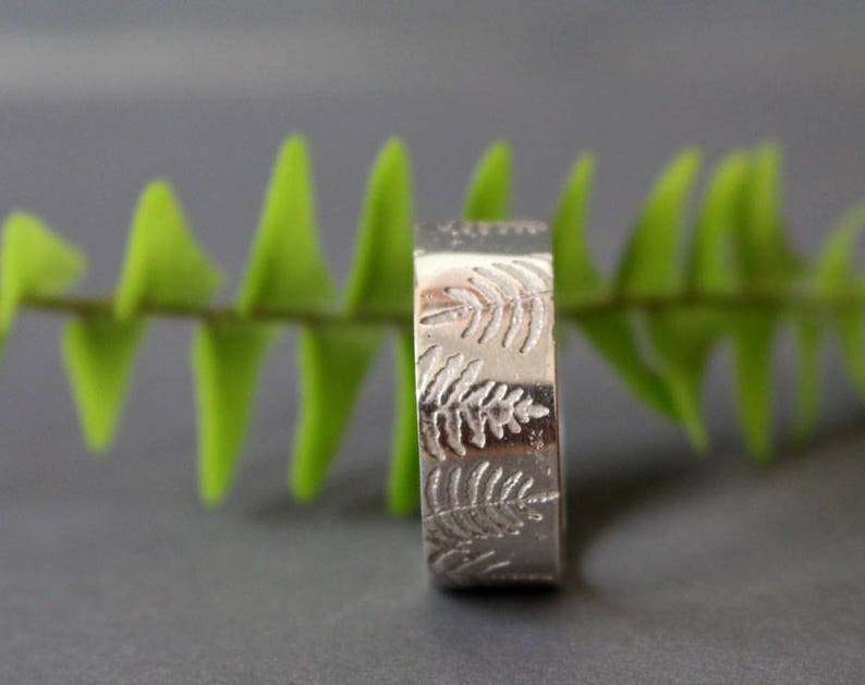 Sterling Silver Fern Ring Mens Large Ring Botanical Leaf Etsy