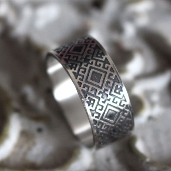 silver slavic ring - scandinavian - cross - nordic ring - norse - geometric - viking wedding - norse jewelry - the DOOR of OUR SOUL