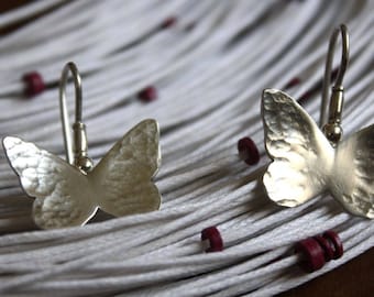 Sterling silver butterfly earrings - insect earrings - boho - gipsy earrings - wings earrings - nature jewelry - animal - boho - HESPERIDIA